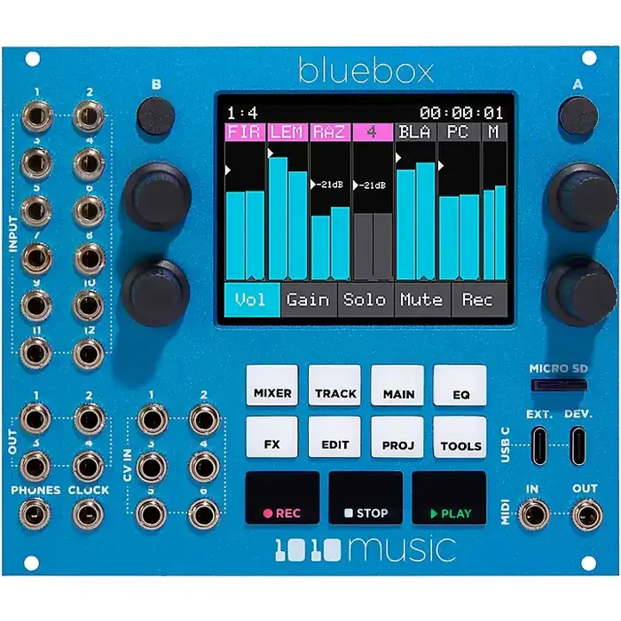 1010music Bluebox Digital Mixer and Recorder Eurorack Module Guitar Center