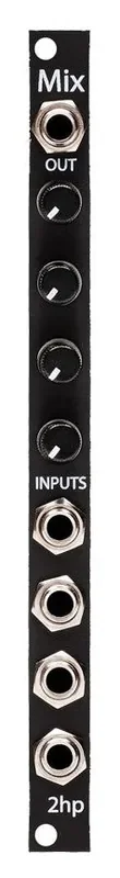 2hp Mix 4-Channel Modular Eurorack Mixer – Black Faceplate