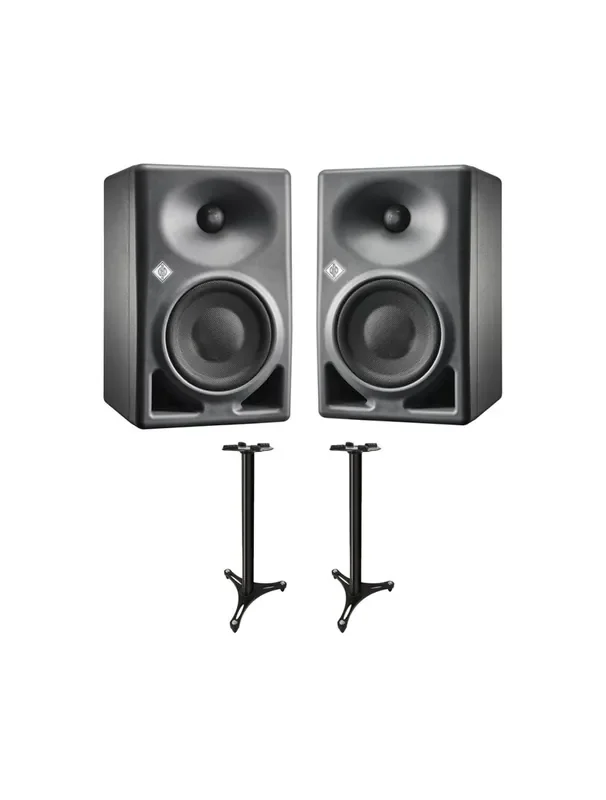 2x Neumann KH 120 II (Grey) + Ultimate Support MS-90/36B MKII