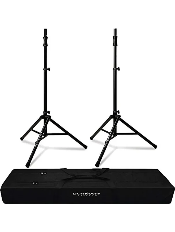 2x Ultimate Support TS-100B Speaker Stand + Carry Bag