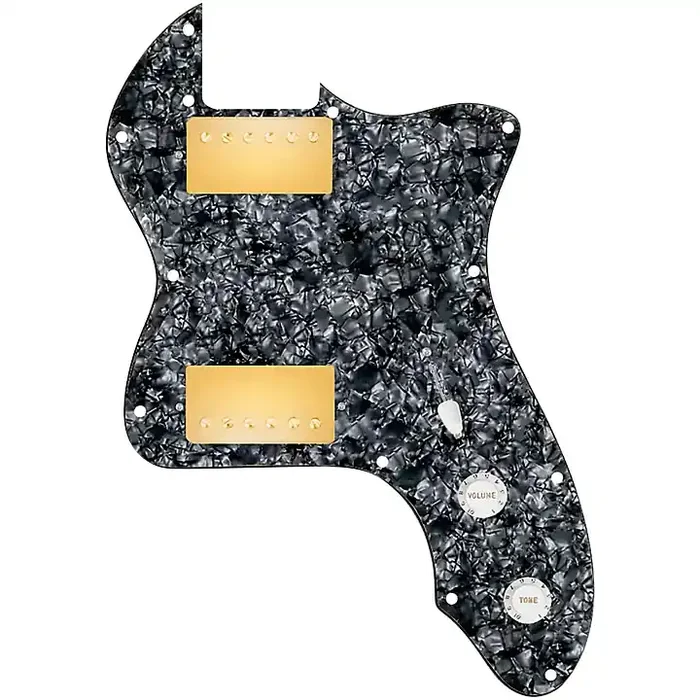 920D Custom 72 Thinline Tele Loaded Pickguard With Gold Cool Kids Humbuckers & White Knobs Black Pearl Guitar Center