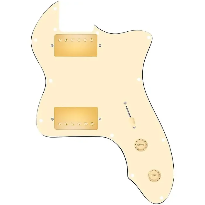 920D Custom 72 Thinline Tele Loaded Pickguard With Gold Roughneck Humbuckers and Aged White Knobs Aged White Guitar Center