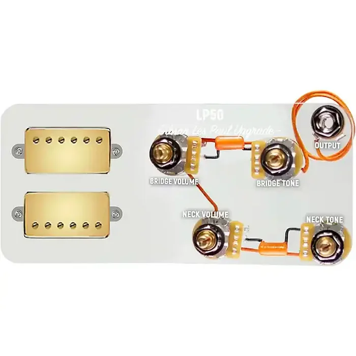 920D Custom Combo Kit for Les Paul With Gold Smoothie Humbuckers and LP50-L Wiring Harness Gold Guitar Center