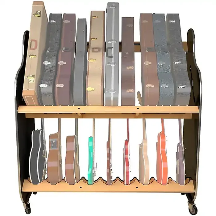 A&S Crafted Products The Session-Pro Double-Stack Mobile Guitar & Case Rack Guitar Center