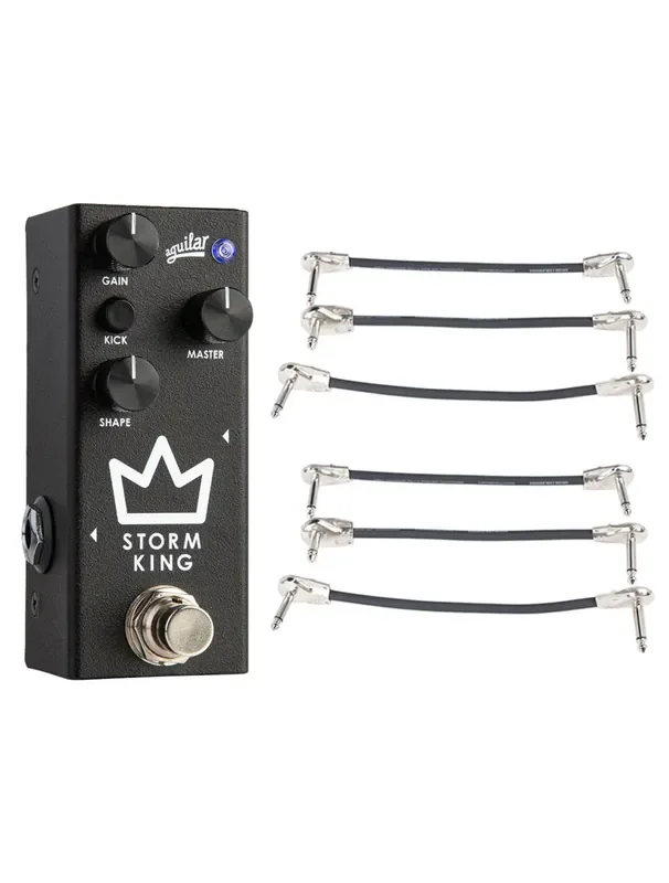 Aguilar Stormking All-Analog Distortion/Fuzz Pedal + 2x Gator Patch Cable 3 Pack