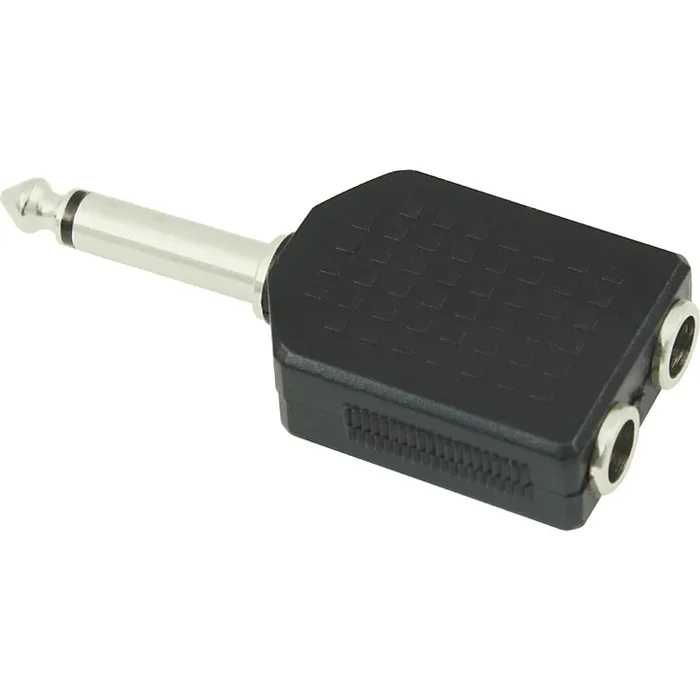 American Recorder Technologies 1/4″ Male Mono to Two 1/4″ Female Adapter Nickel