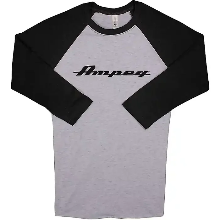 Ampeg Ampeg Raglan Black Sleeve Shirt – White Small Black and White Guitar Center