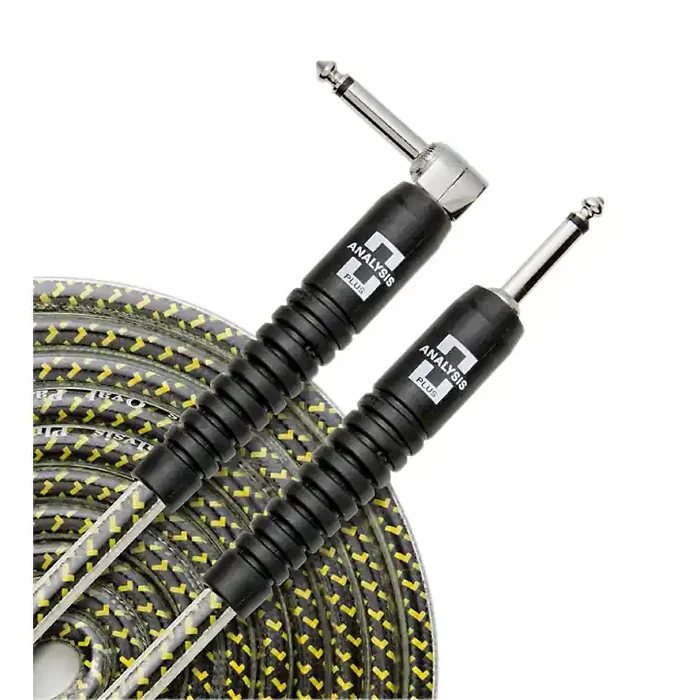 Analysis Plus Yellow Oval Instrument Cable With Overmold Plug & Straight-Angle Plug 20 ft. Guitar Center