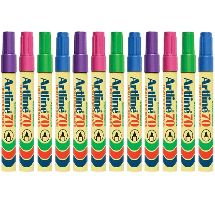 Artline 70 Permanent Marker 1.5mm Bullet Tip (Brights Assorted) [Box 12]