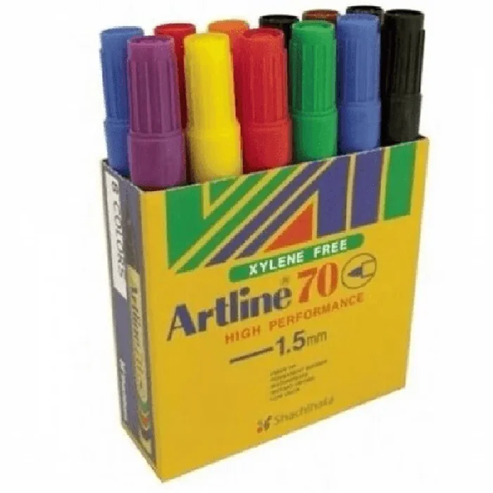 Artline Box 12 70 Permanent Marker 1.5mm Bullet Tip (Assorted)