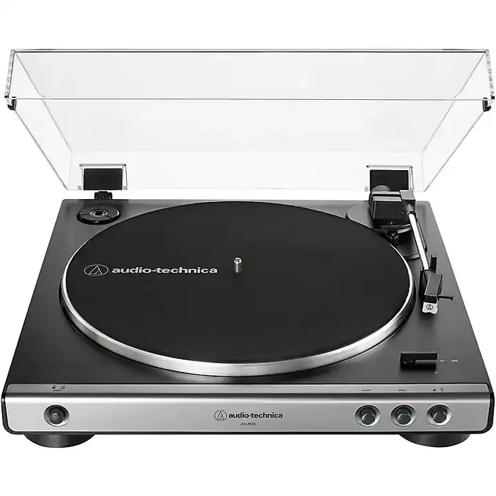 Audio-Technica AT-LP60X Fully Automatic Belt-Drive Stereo Record Player Gunmetal Guitar Center