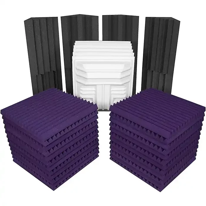 Auralex Deluxe Plus Roominator Kit 38-Pack Charcoal/Purple Guitar Center