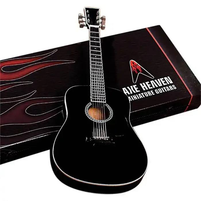 Axe Heaven Classic Black Finish Acoustic Miniature Guitar Replica Collectible Guitar Center