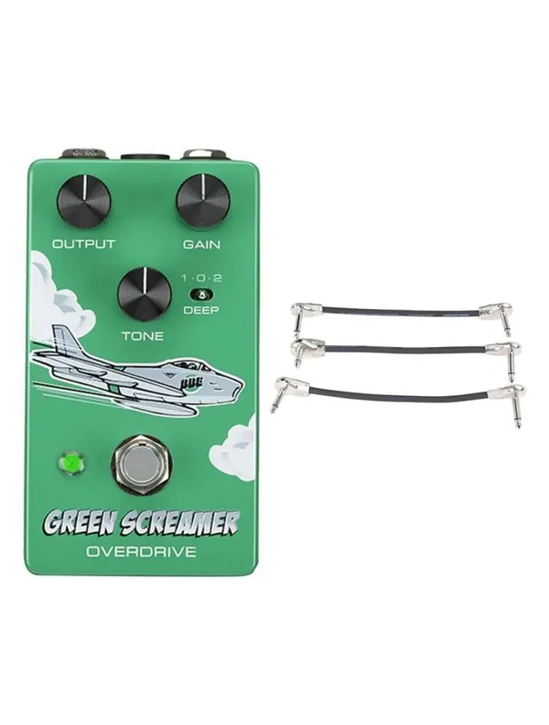 BBE Green Screamer V2 Modified Vintage Overdrive + Gator Patch Cable 3 Pack