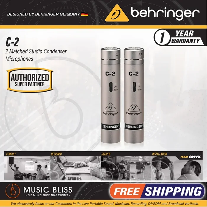 Behringer C-2 Small-diaphragm Cardioid Condenser Microphones – Pair