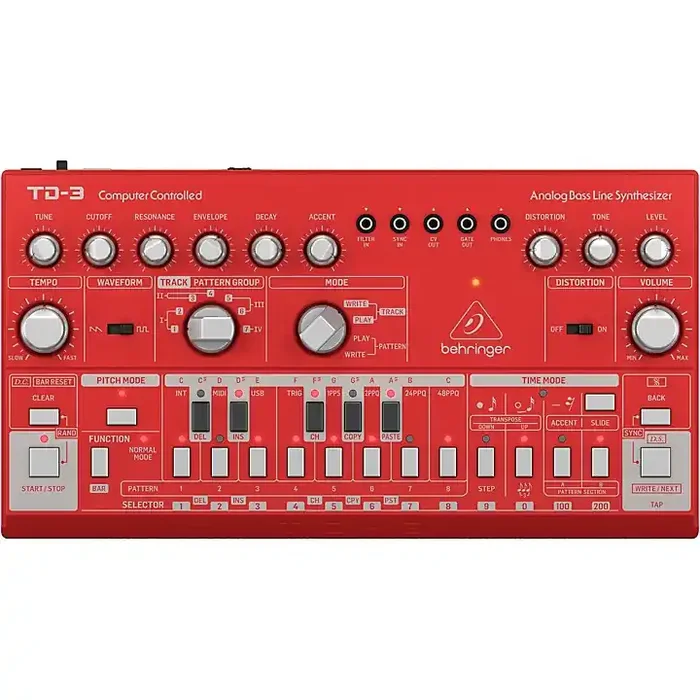 Behringer TD-3 Analog Bass Line Synthesizer Red Guitar Center