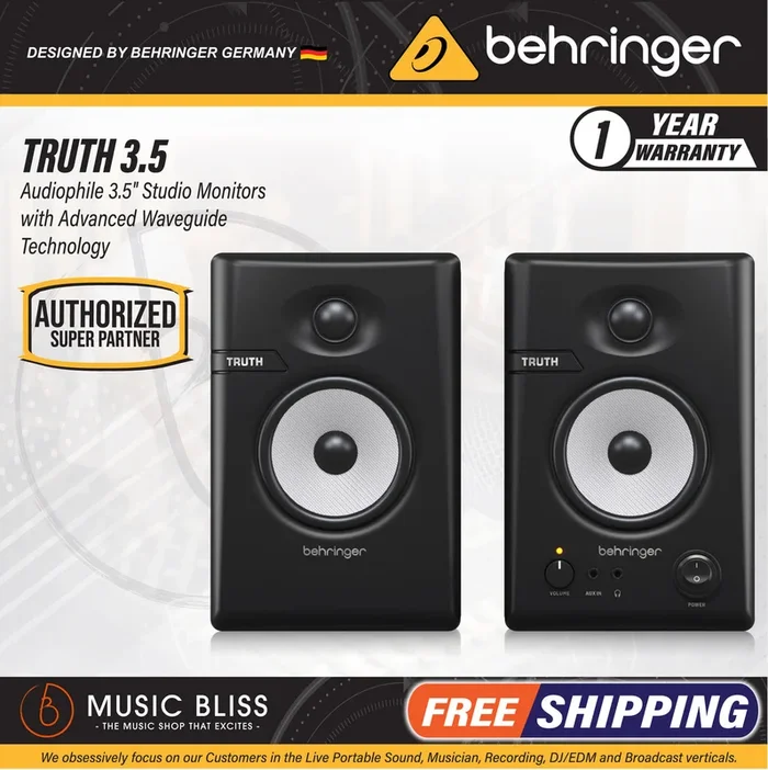 Behringer TRUTH 3.5 inch Powered Studio Monitor – Pair