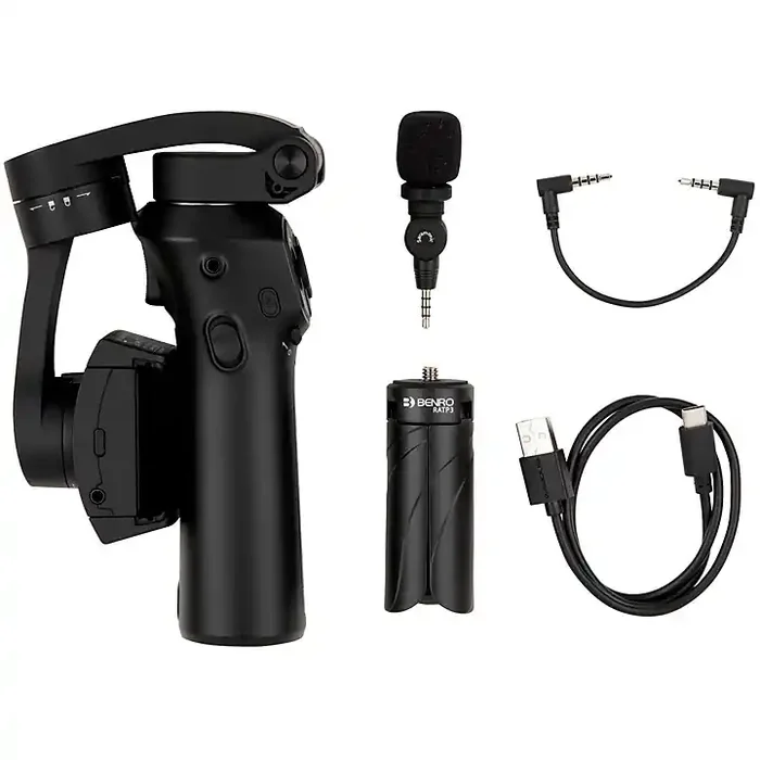 BENRO 3XS LITE 3-Axis Handheld Gimbal for Smartphone With Saramonic SmartMic Guitar Center
