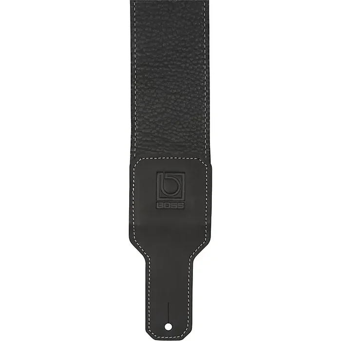 BOSS 3″ Premium Leather Guitar Strap Black 3 in. Guitar Center