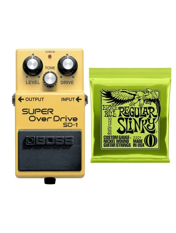 Boss SD-1 Super Overdrive + Ernie Ball Regular Slinky Strings