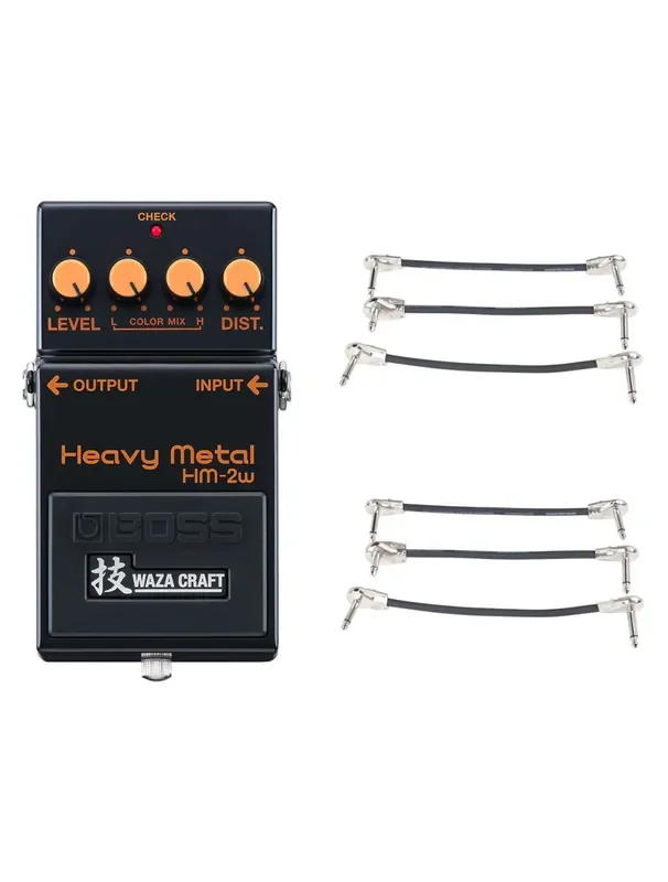 Boss WAZA Heavy Metal Pedal + 2x Gator Patch Cable 3 Pack