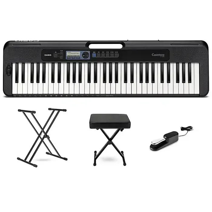 Casio Casiotone CT-S300 61-Key Digital Keyboard Essentials Bundle Blue Guitar Center