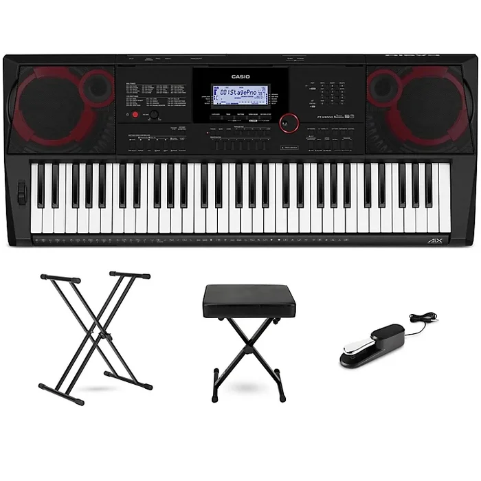 Casio CT-X3000 61-Key Portable Keyboard Essentials Bundle