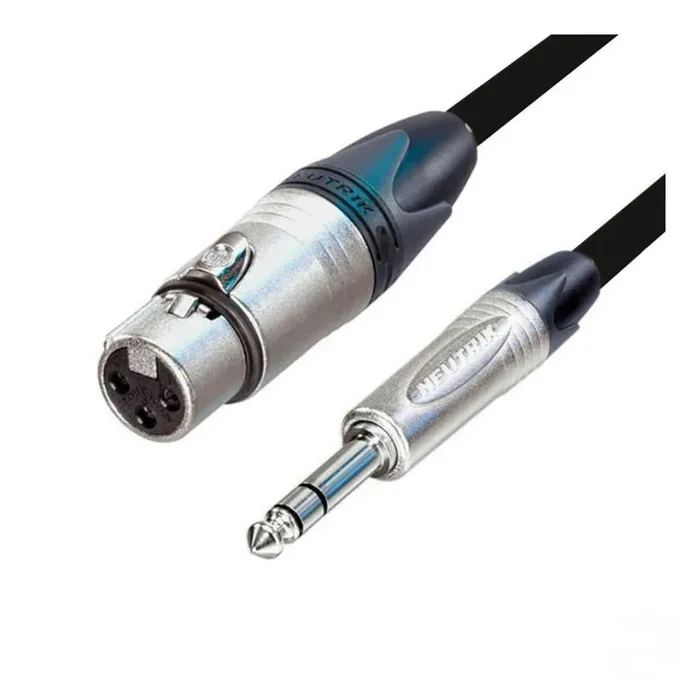 Custom Lynx Balanced Neutrik Jack to Female Neutrik XLR Cable 6 Metres in Black