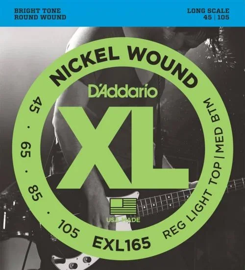 D’Addario Nickel Wound Bass Strings (Reg Top/Medium Bottom 45-105)