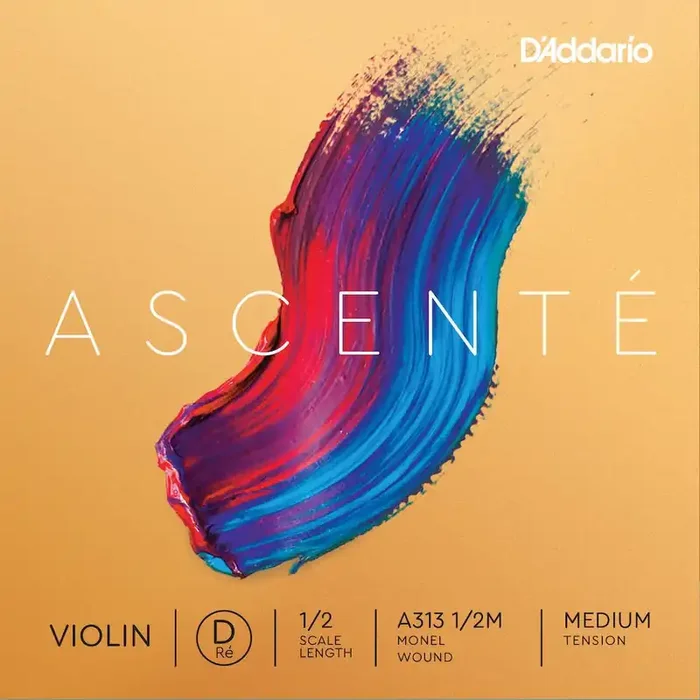 D‘Addario Ascenté Violin D String, 1/2 Scale, Medium Tension