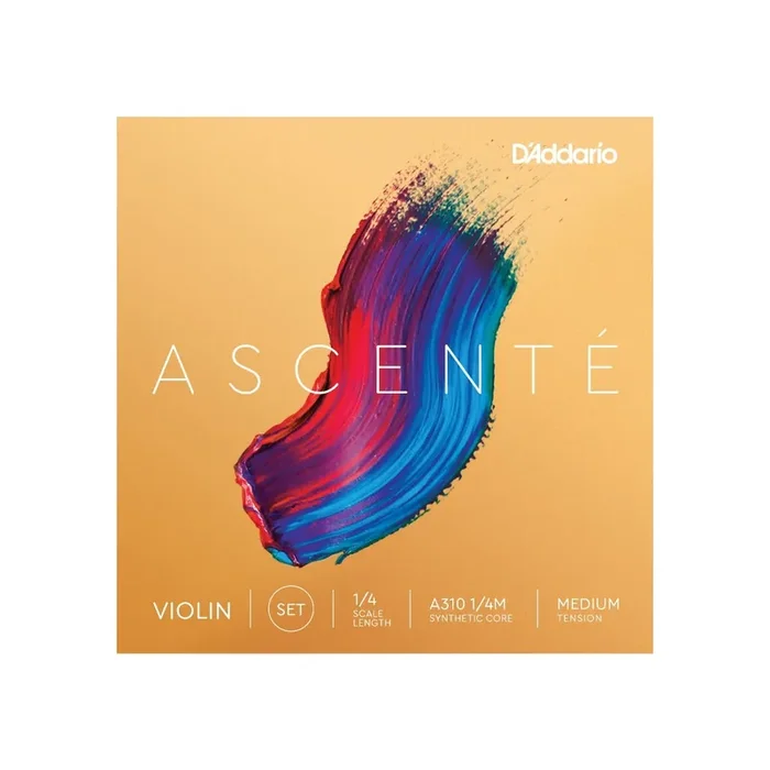 D‘Addario Ascenté Violin String Set, 1/4 Scale, Medium Tension