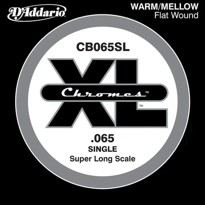 D‘Addario CB065SL Chromes Bass Guitar Single String, Super Long Scale .065