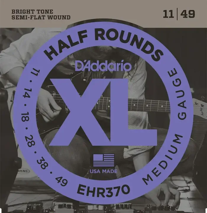 D‘Addario EHR370 Half Round Electric Guitar Strings, Medium, 11-49