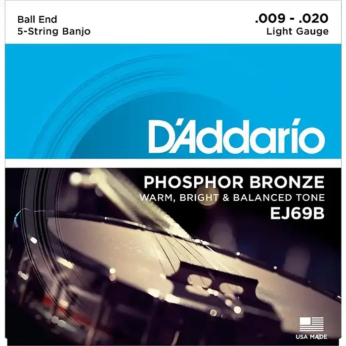 D‘Addario EJ69 Phosphor Bronze Light 5-String Ball-End Banjo Strings (9-20) Guitar Center