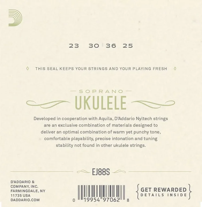 D‘Addario EJ88S Nyltech Ukulele Strings, Soprano