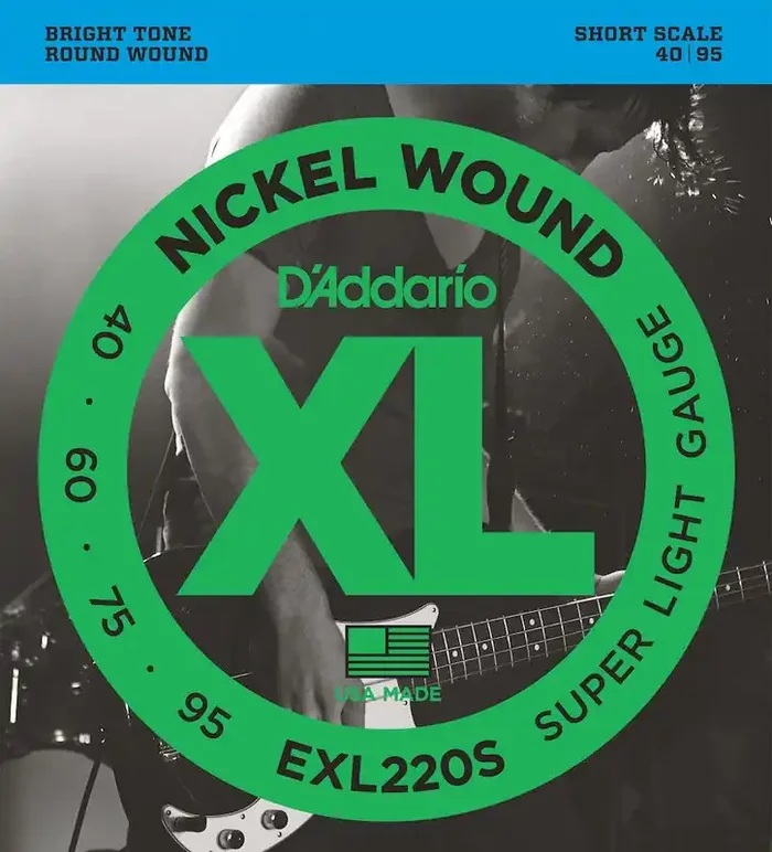 D‘Addario EXL220S Nickel Wound Bass Guitar Strings, Super Light, 40-95, Short Scale