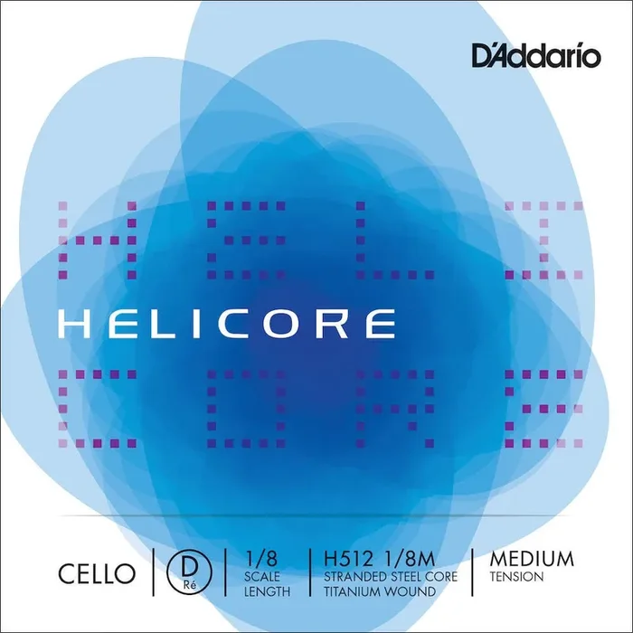 D‘Addario Helicore Cello Single D String, 1/8 Scale, Medium Tension