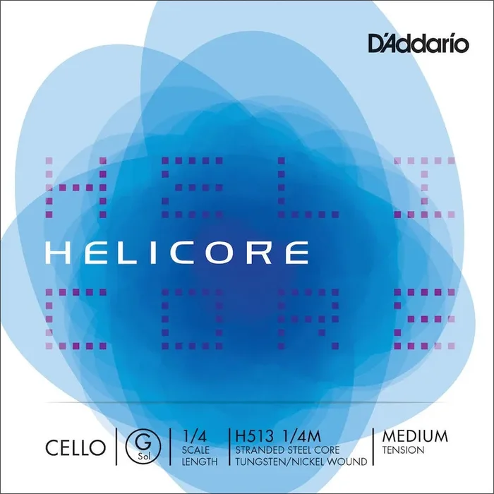 D‘Addario Helicore Cello Single G String, 1/4 Scale, Medium Tension
