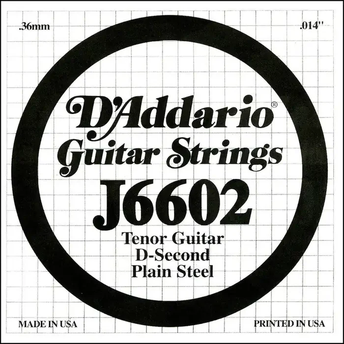 D‘Addario J6602 Plain Steel Tenor Guitar Single String, .012