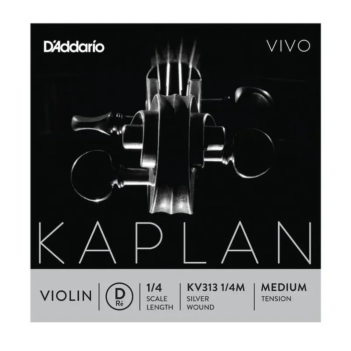 D‘Addario Kaplan Vivo Violin D String, 1/4 Scale, Medium Tension