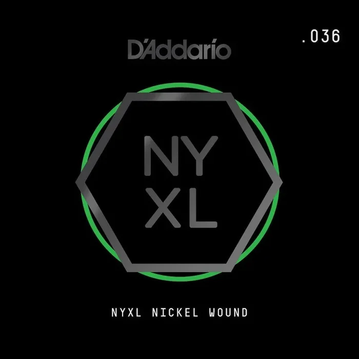 D‘Addario NYNW036 NYXL Nickel Wound Electric Guitar Single String, .036