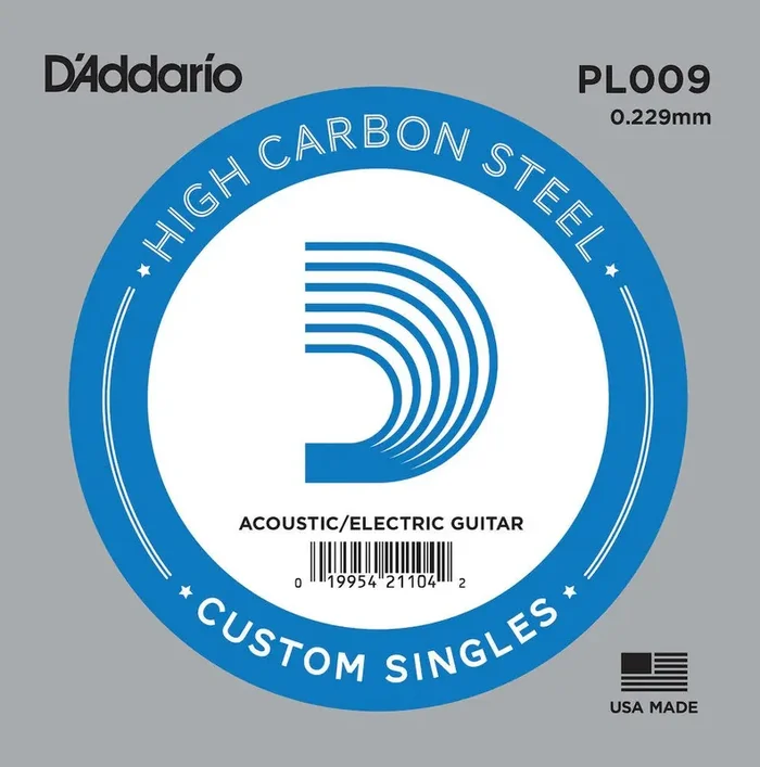 D‘Addario PL009 Plain Steel Guitar Single String, .009