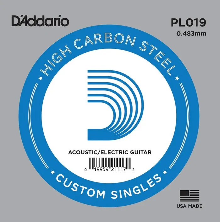 D‘Addario PL019 Plain Steel Guitar Single String, .019