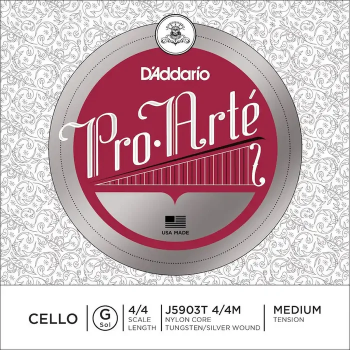 D‘Addario Pro-Arte Cello Single G String, 4/4 Scale, Medium Tension J5903T 4/4M
