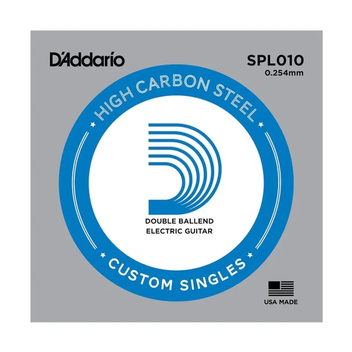 D‘Addario SPL010 Plain Steel Guitar Single String, Double Ball End, .010