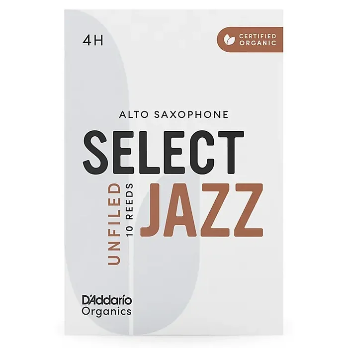 D‘Addario Woodwinds Select Jazz Alto Saxophone Unfiled Organic Reeds Box of 10 4H Guitar Center