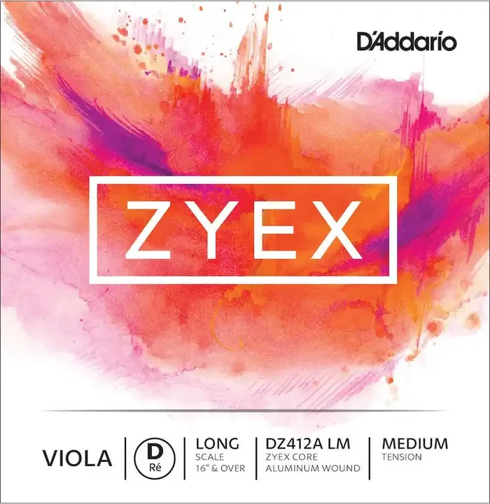 D‘Addario Zyex Viola Single Aluminum Wound D String, Long Scale, Medium Tension