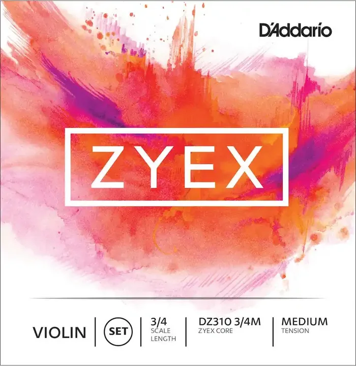 D‘Addario Zyex Violin String Set, 3/4 Scale, Medium Tension