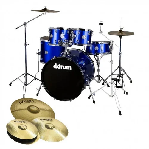 DDrum D2 5-piece Complete Drum Kit w/ Cymbals & Throne Cobalt Blue