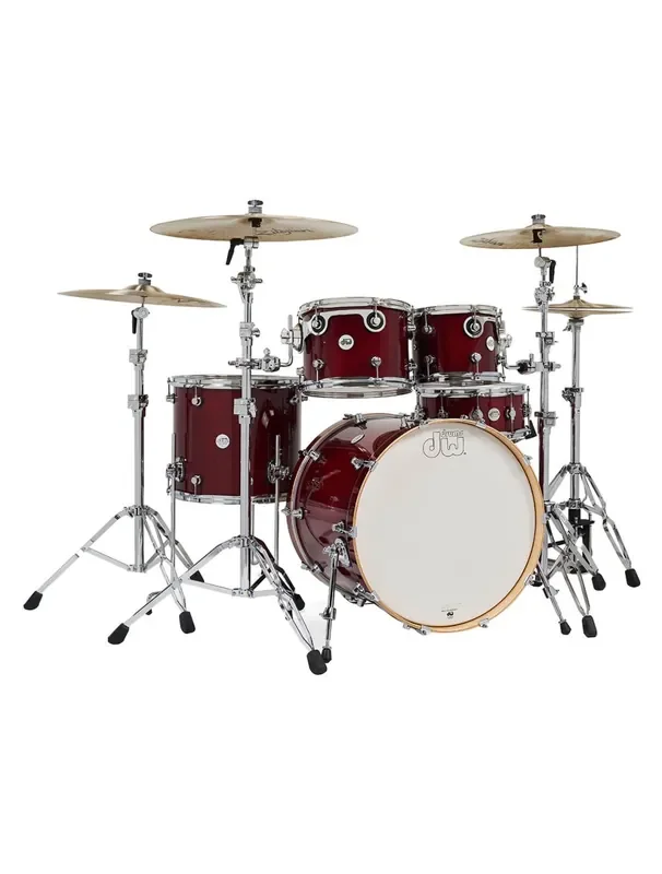 DW Design Series 4-pc Maple Shell Pack Cherry Stain w/ 22″ Kick